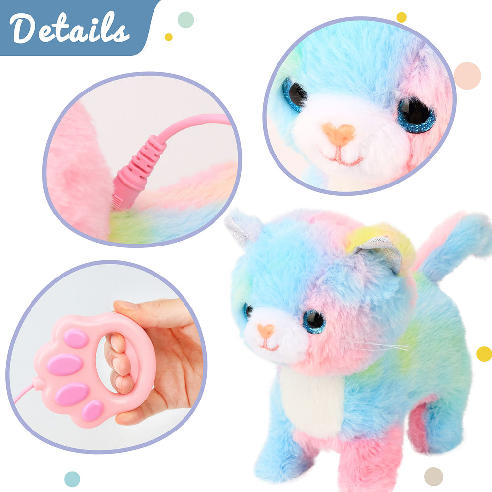 Hopearl Walking Cat 10.5-inch size for easy portability.