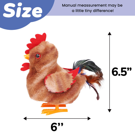 Hopearl walking chicken toy side view highlighting portable, kid-friendly design.