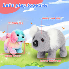 Hopearl Walking Dog with Bell tummy tilt; adorable pose sparks cuddly play