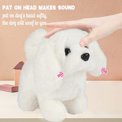 Hopearl dog performs walking and woof sounds during interactive storytelling and games.