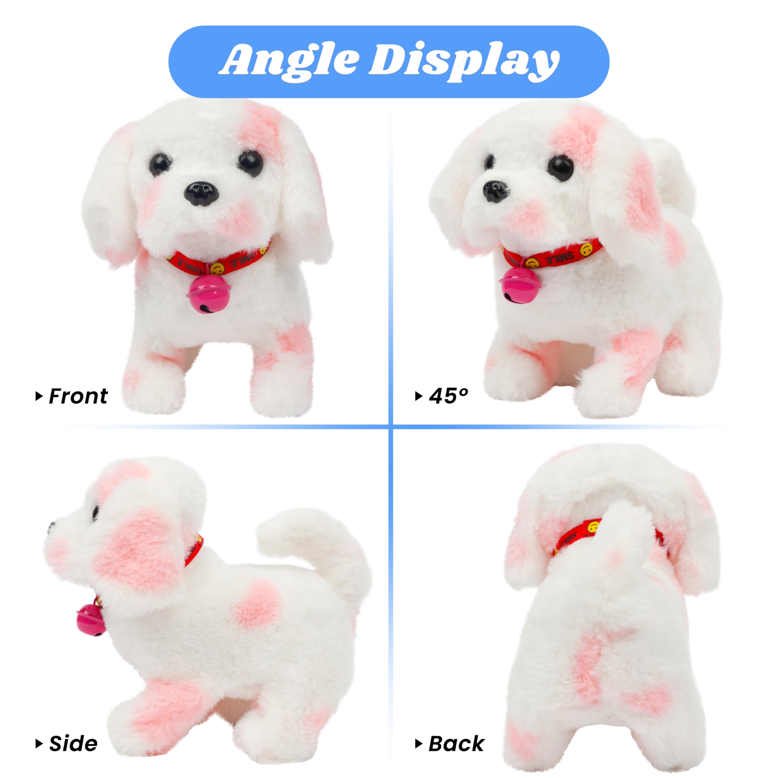 Hopearl Walking Point Dog pink head nod, captivates toddlers with pretend pet interactions