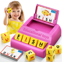 HOPEEYE Montessori Letter Game with enlarged tray enhances word recognition during play.
