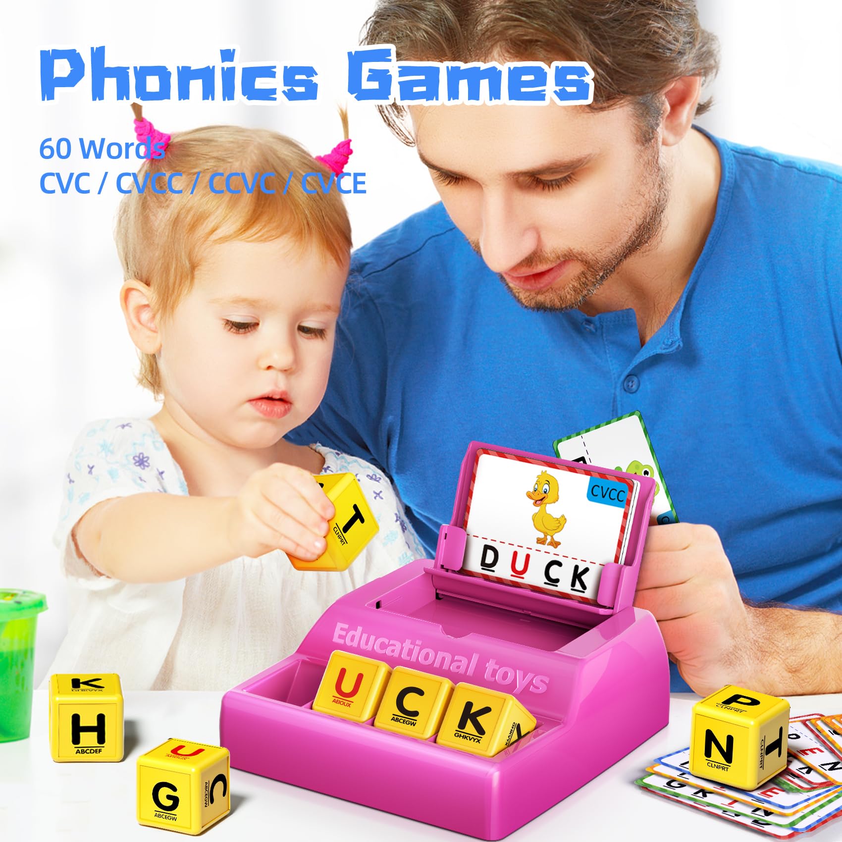 HOPEEYE folding plate under words adds a gentle memory challenge during play.