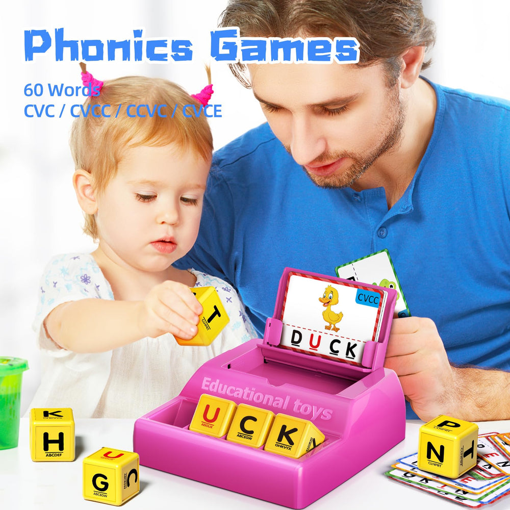 HOPEEYE folding plate under words adds a gentle memory challenge during play.