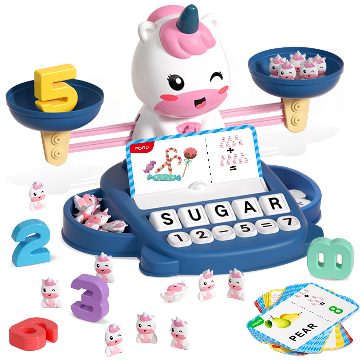 HOPEEYE unicorn balance toy with colorful weights for early math practice