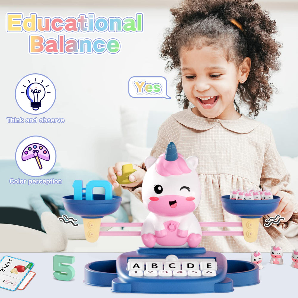 HOPEEYE unicorn weights and digits cards for arithmetic play
