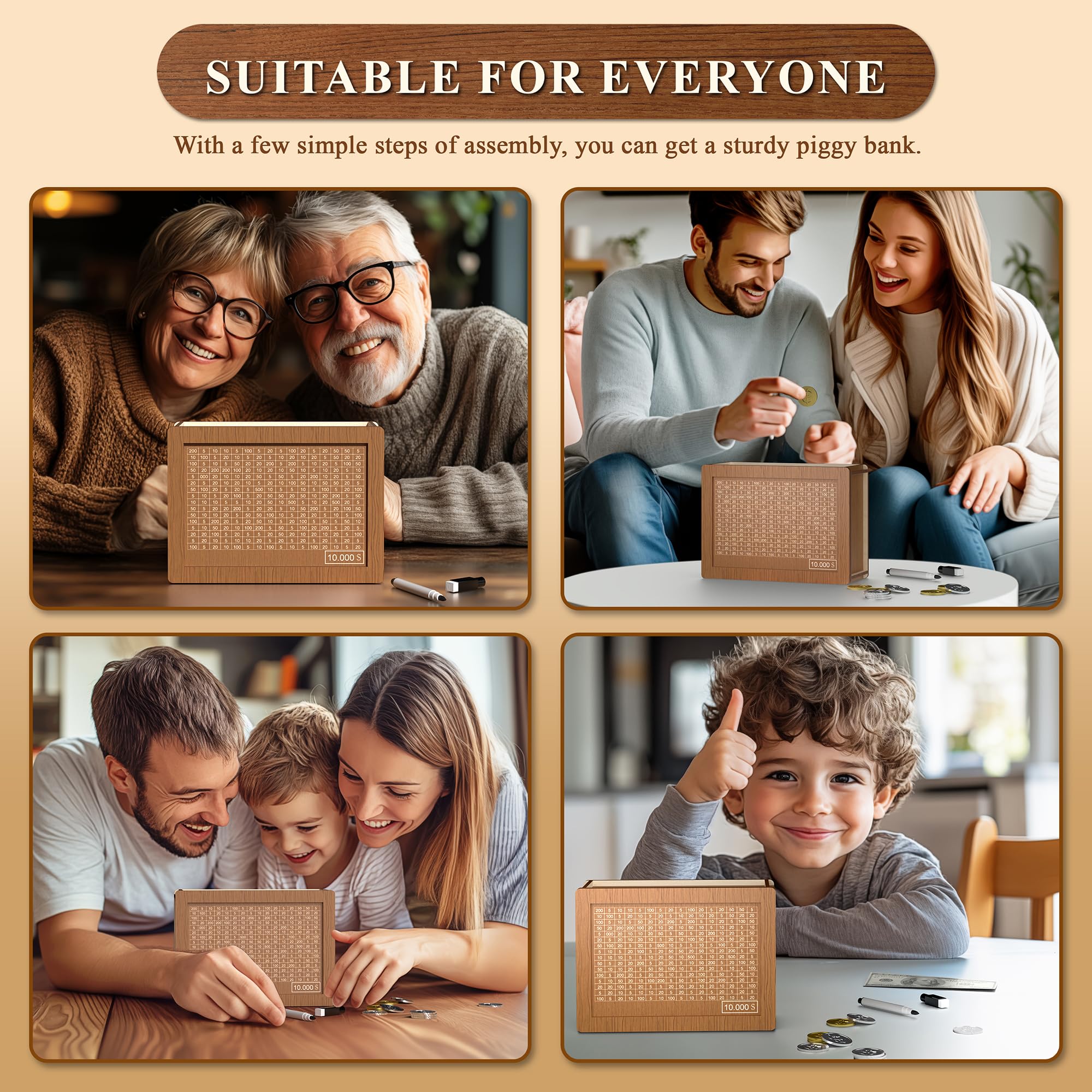 Hopefire 10000 savings box decorative display enhances any room while encouraging goals