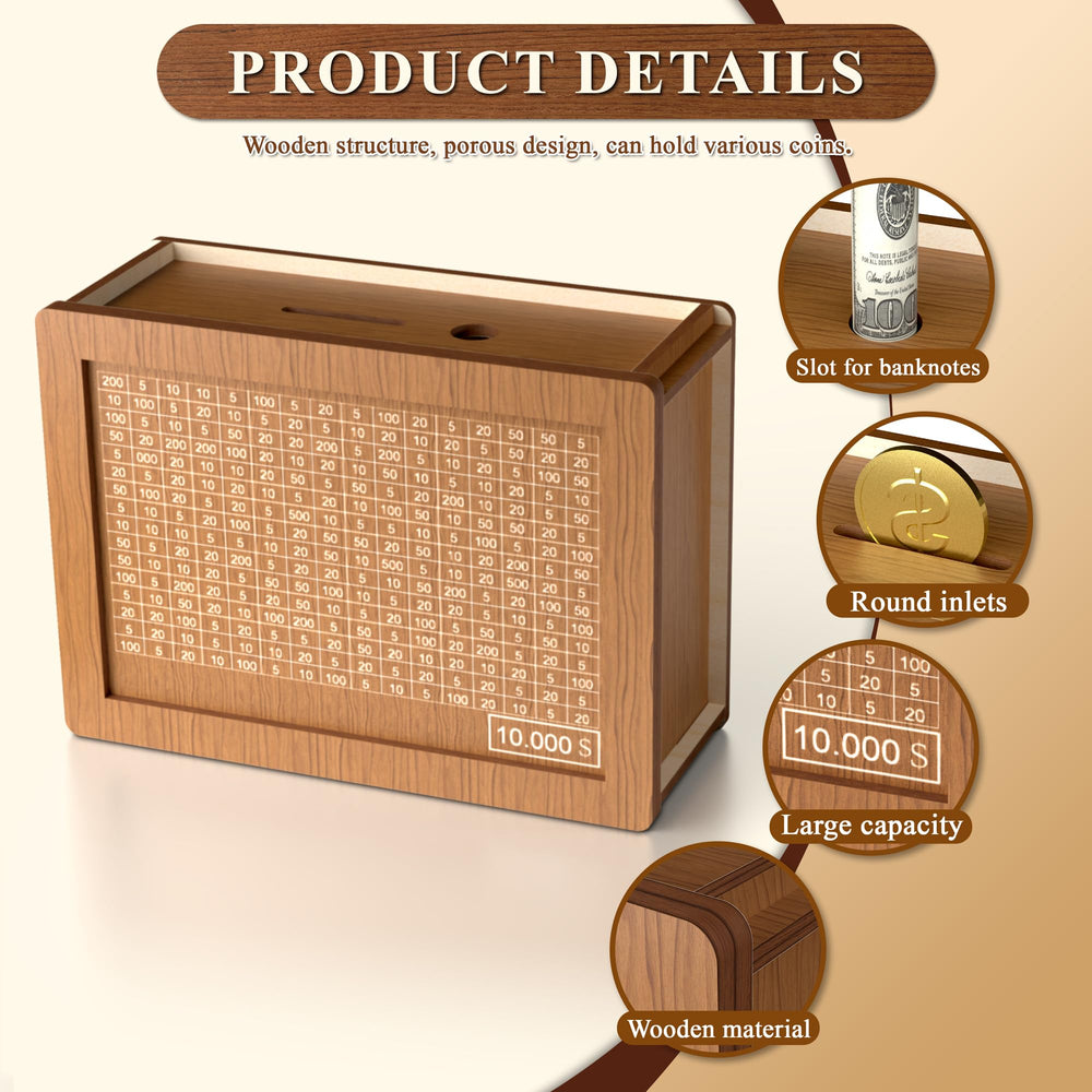 Hopefire 10000 savings box engraved numbers display for quick deposits and tracking