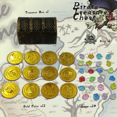HOPELJ 12 gold coins sparkle, ideal pirate treasure props