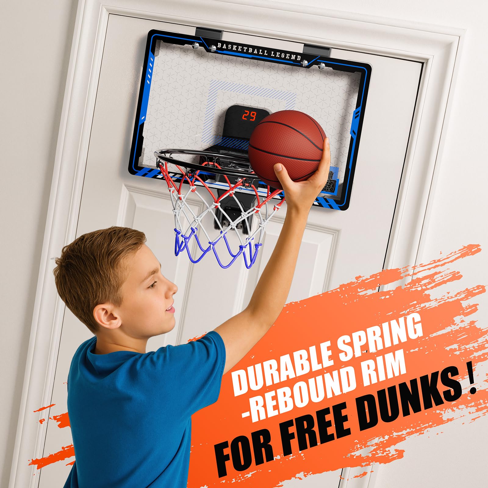HopeRock durable steel rim and spring support safe, enthusiastic dunks.