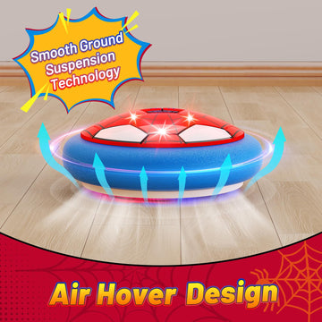 HopeRock hover soccer ball red side angle showing bumper protection for walls