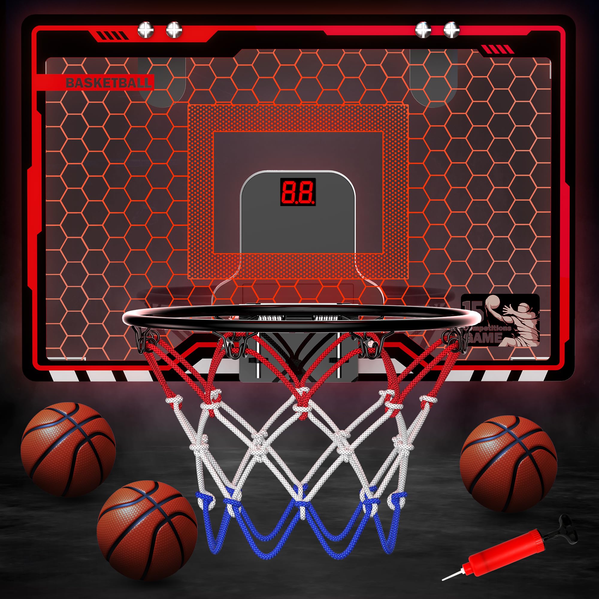 HopeRock mini hoop with scoreboard for instant score feedback