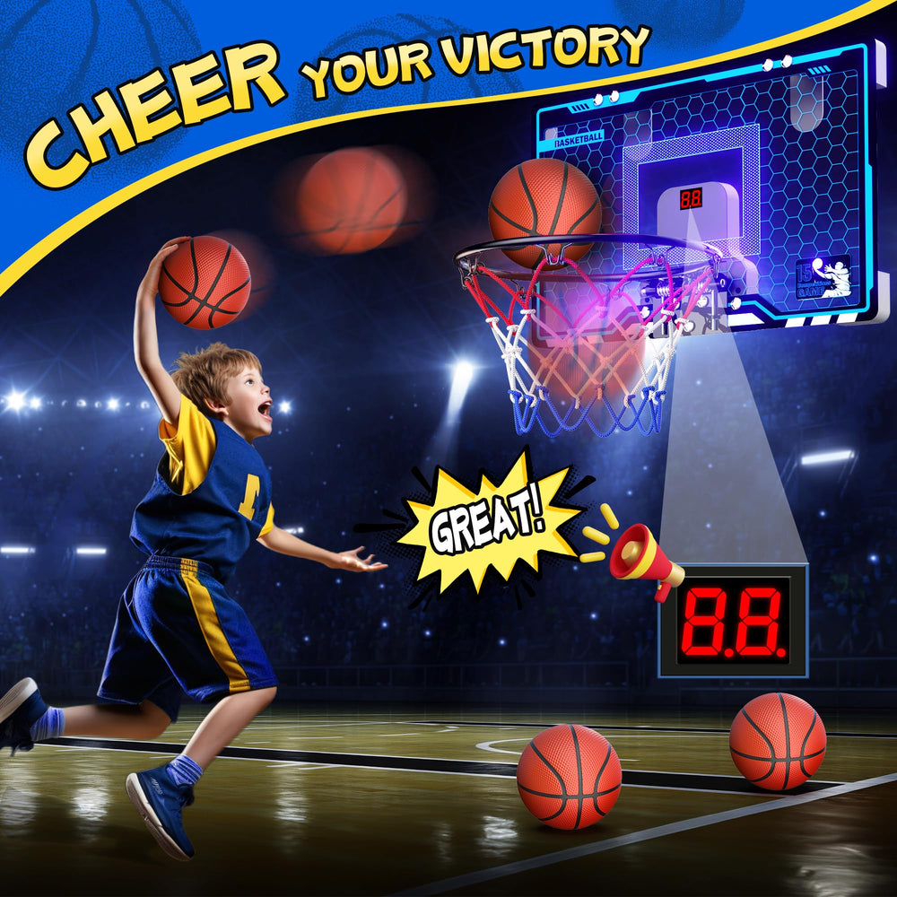 HopeRock mini hoop with scoreboard tracks scores during home games