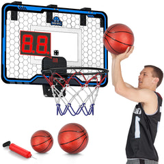 HopeRock over-the-door basketball hoop setup for quick family play.