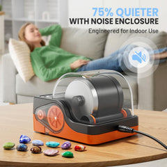 HopeRock Ultra Quiet Rock Tumbler Kit side view, compact and kid-friendly.