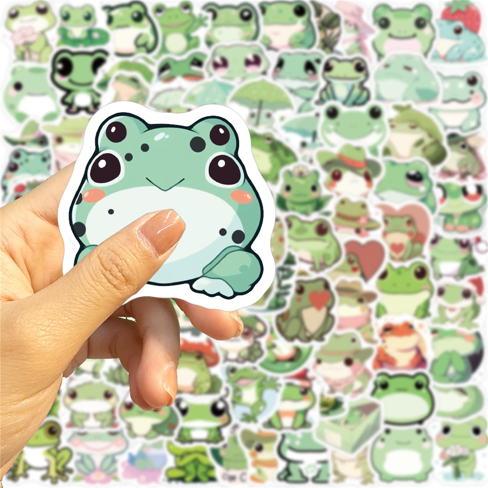 Hopetl frog stickers on laptop; vibrant and long-lasting.