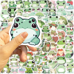 Hopetl frog stickers on laptop; vibrant and long-lasting.