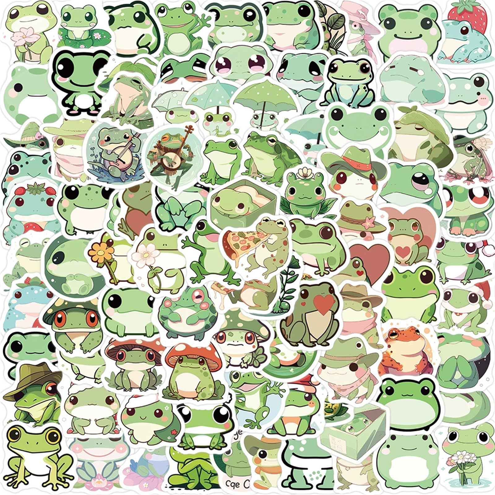 Hopetl Funny Small Frog stickers on water bottle; waterproof and durable.