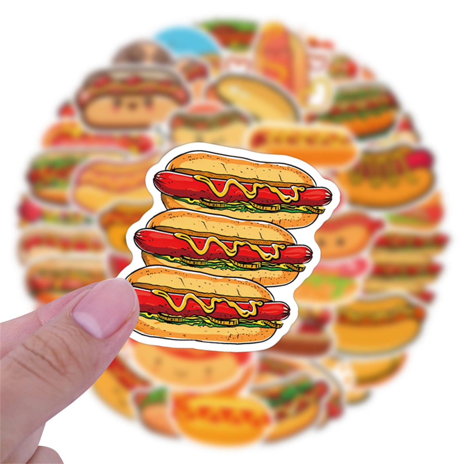 Hopetl hot dog stickers on laptop for colorful, fade-resistant decor.