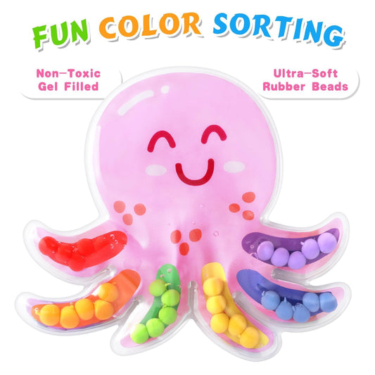 Hopihy Sea Animals 3Pack color beads inside tubes for fine motor practice