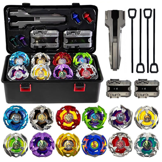 Hopture Battle Top Set with 12 tops ready for quick head-to-head play.