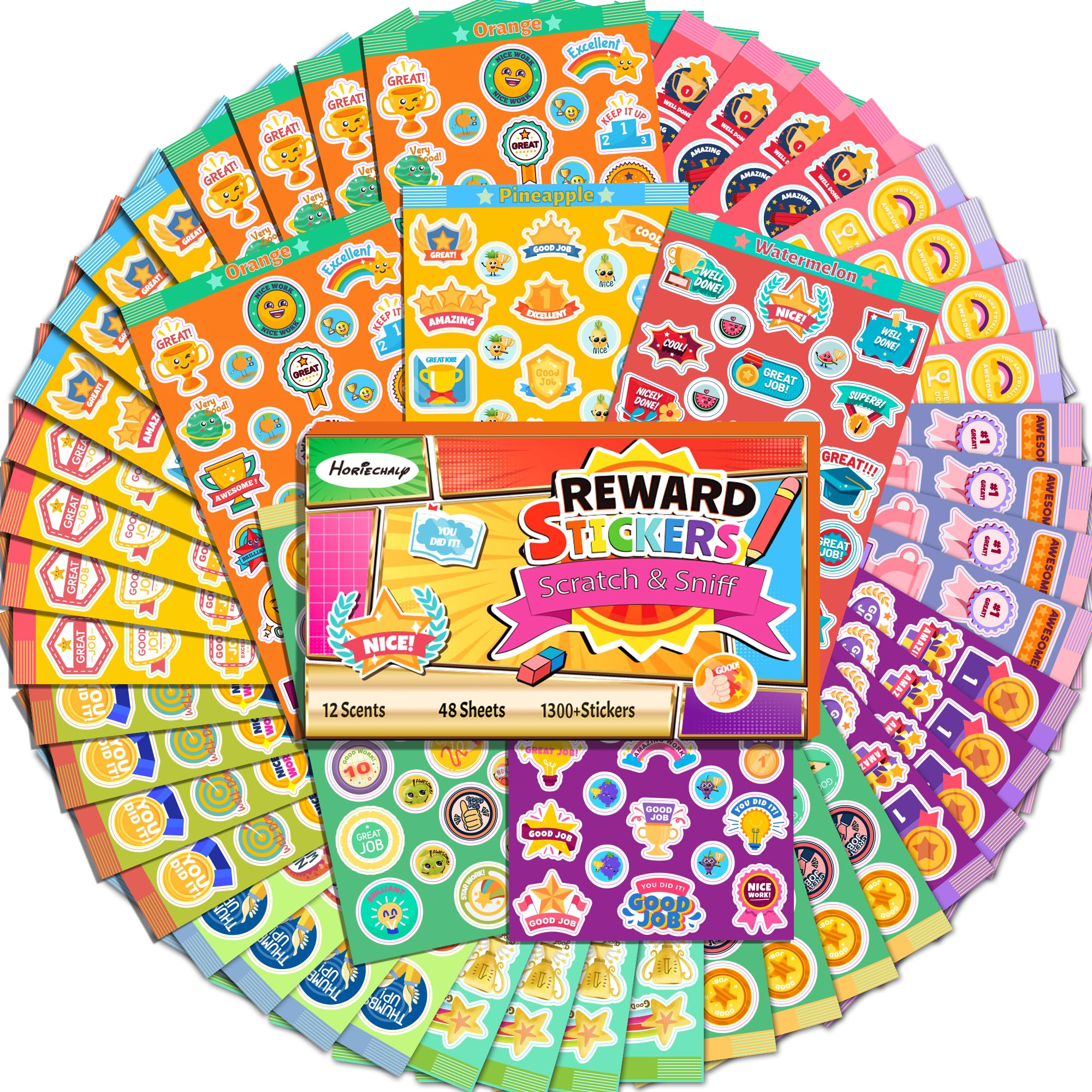 HORIECHALY scratch-and-sniff pack of scented stickers enhances classroom motivation