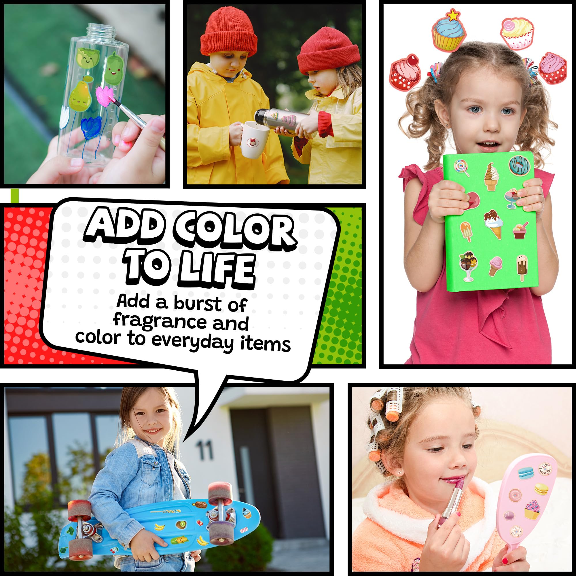 HORIECHALY large collection of 788 scented stickers for crafts
