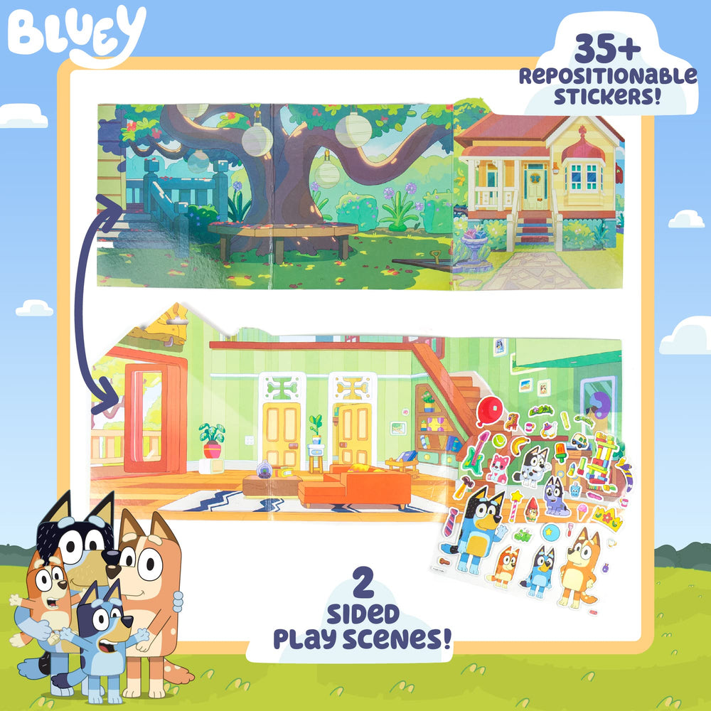 Horizon Bluey Sticker Playset reversible scenery for indoor and backyard play.