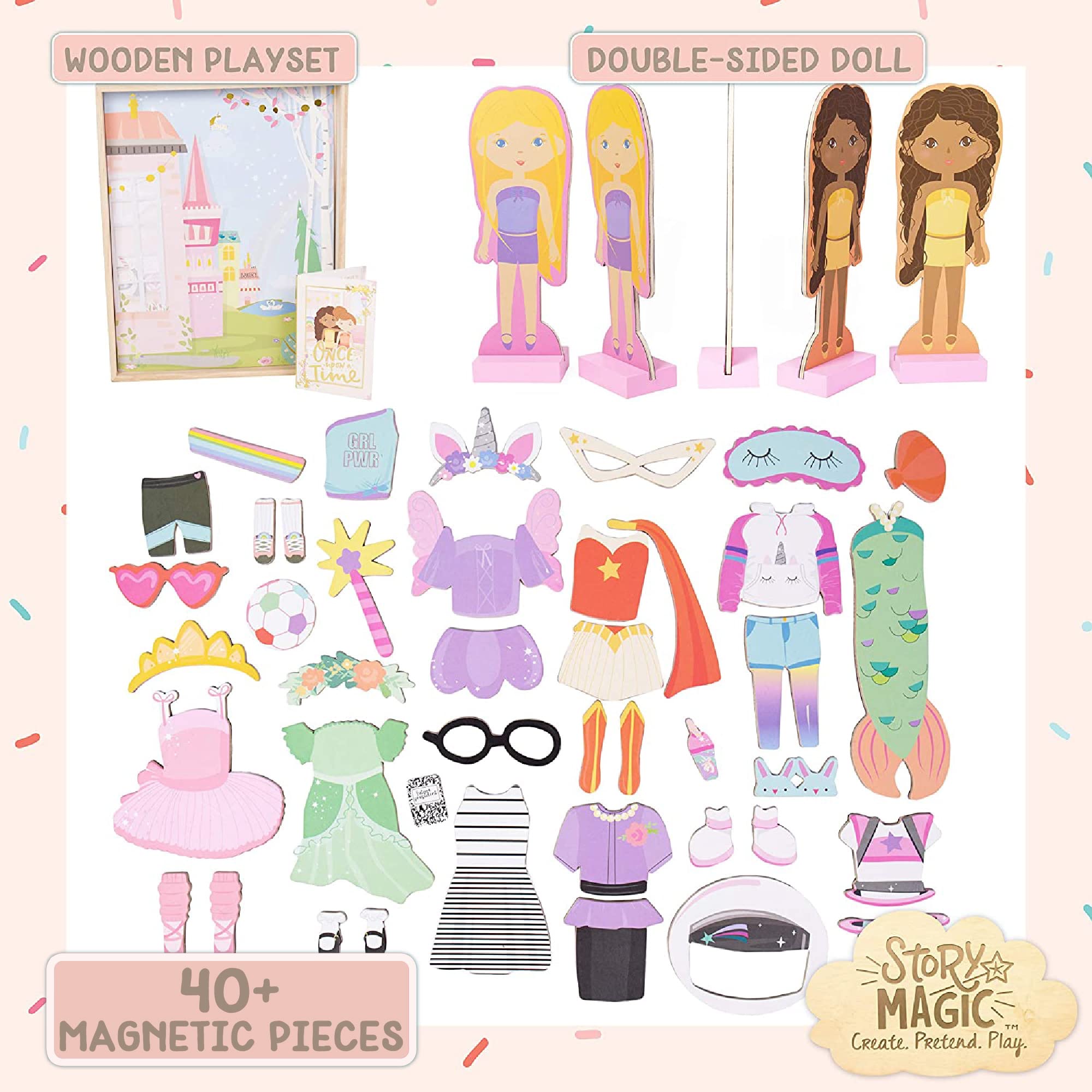 Horizon Story Magic outfits and accessories magnetically attach for quick mix-and-match fun.