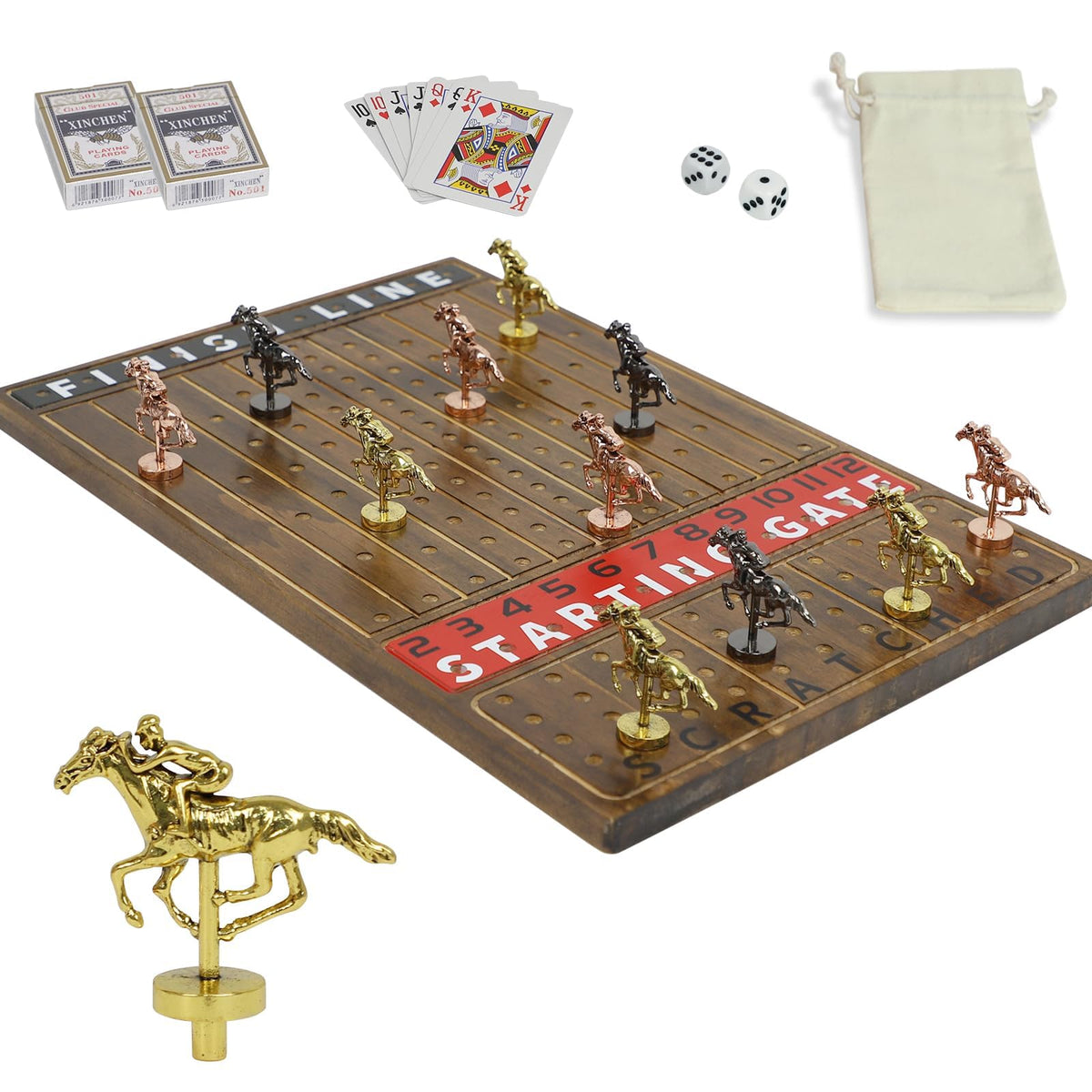 HOROW horse racing board viewed from the top for strategic family play