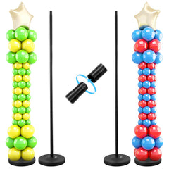 HORSE SECRET balloon column stand base in black offers stable centerpieces for any party.