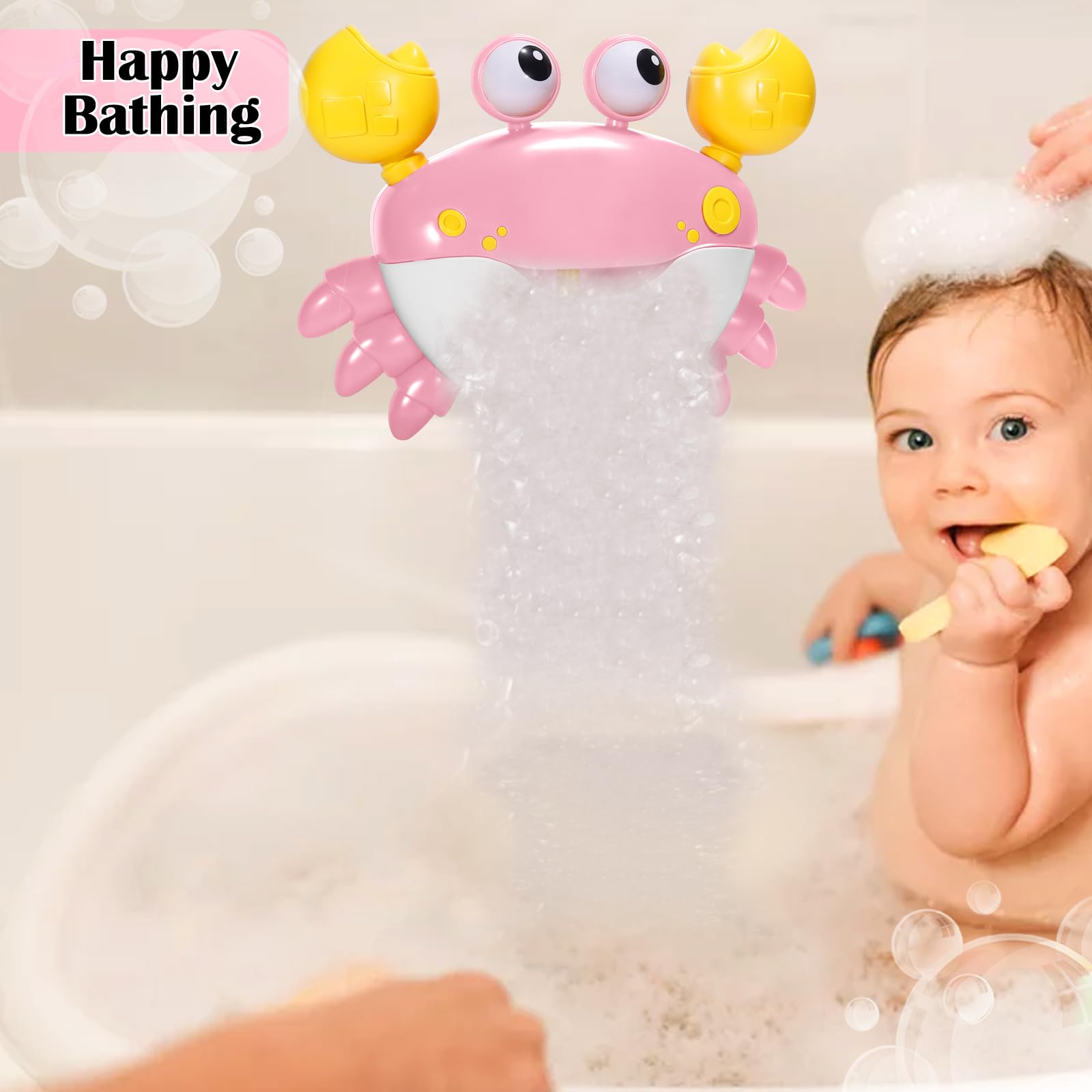 HOSBENI Crab Bubble Bath Maker starts bubbles and music with a single press