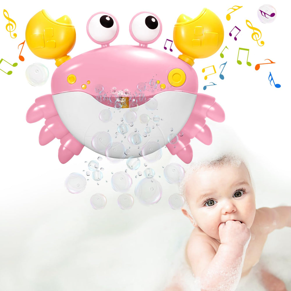 HOSBENI Crab Bubble Bath Maker mounted on tub wall with strong suction for safe bath play