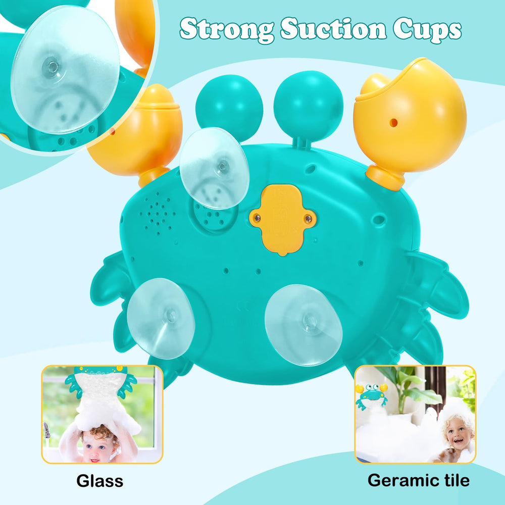 HOSBENI Crab bubble waterfall in action for engaging bath play.