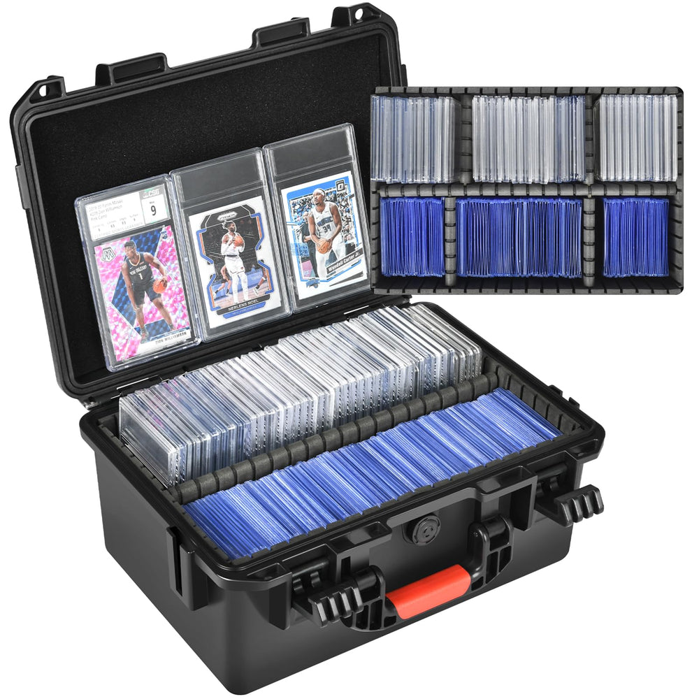 HOSOCASE Sports Card Case front view showing sturdy storage box for 300+ slabs