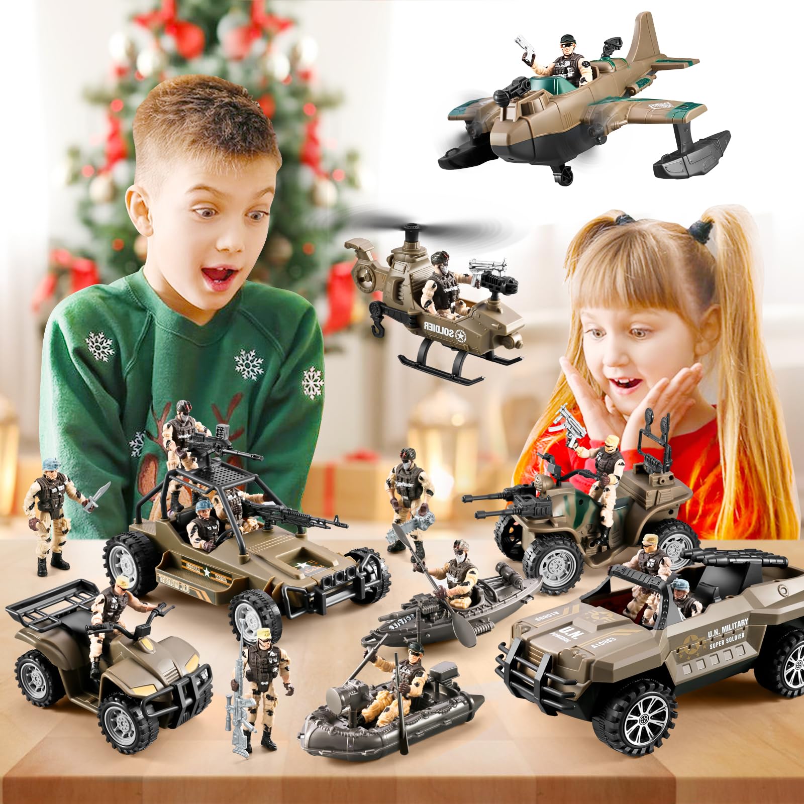 Hospony army toy set packaging for gift-ready presentation