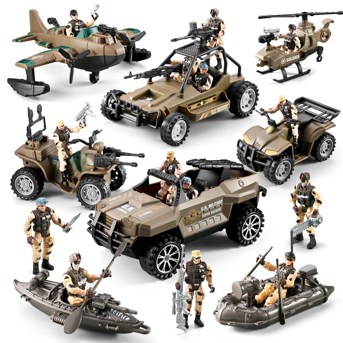 Hospony 56-in-1 army truck for imaginative battles