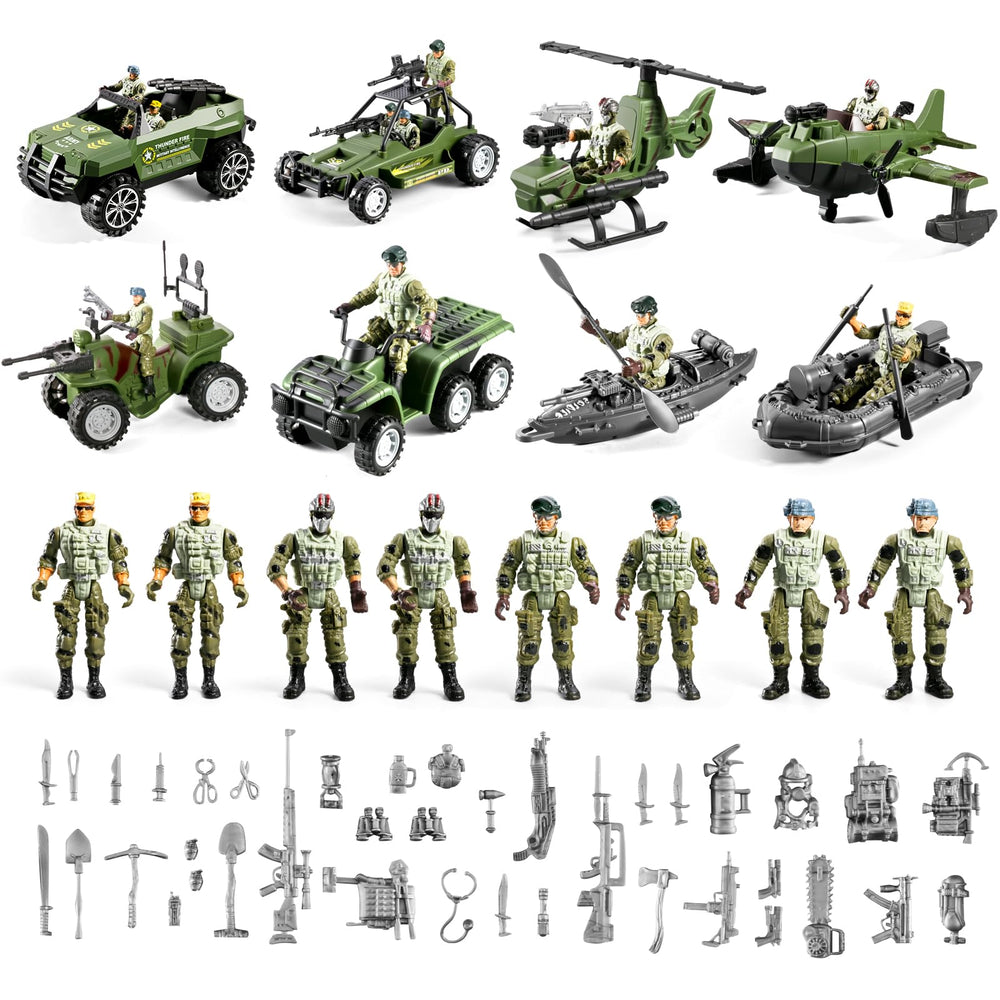 HOSPONY 58-in-1 army helicopter set ideal for aerial patrol play.