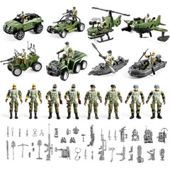 HOSPONY 58-in-1 army helicopter set ideal for aerial patrol play.