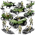 HOSPONY 58-in-1 army truck set for dynamic battlefield play and setup.