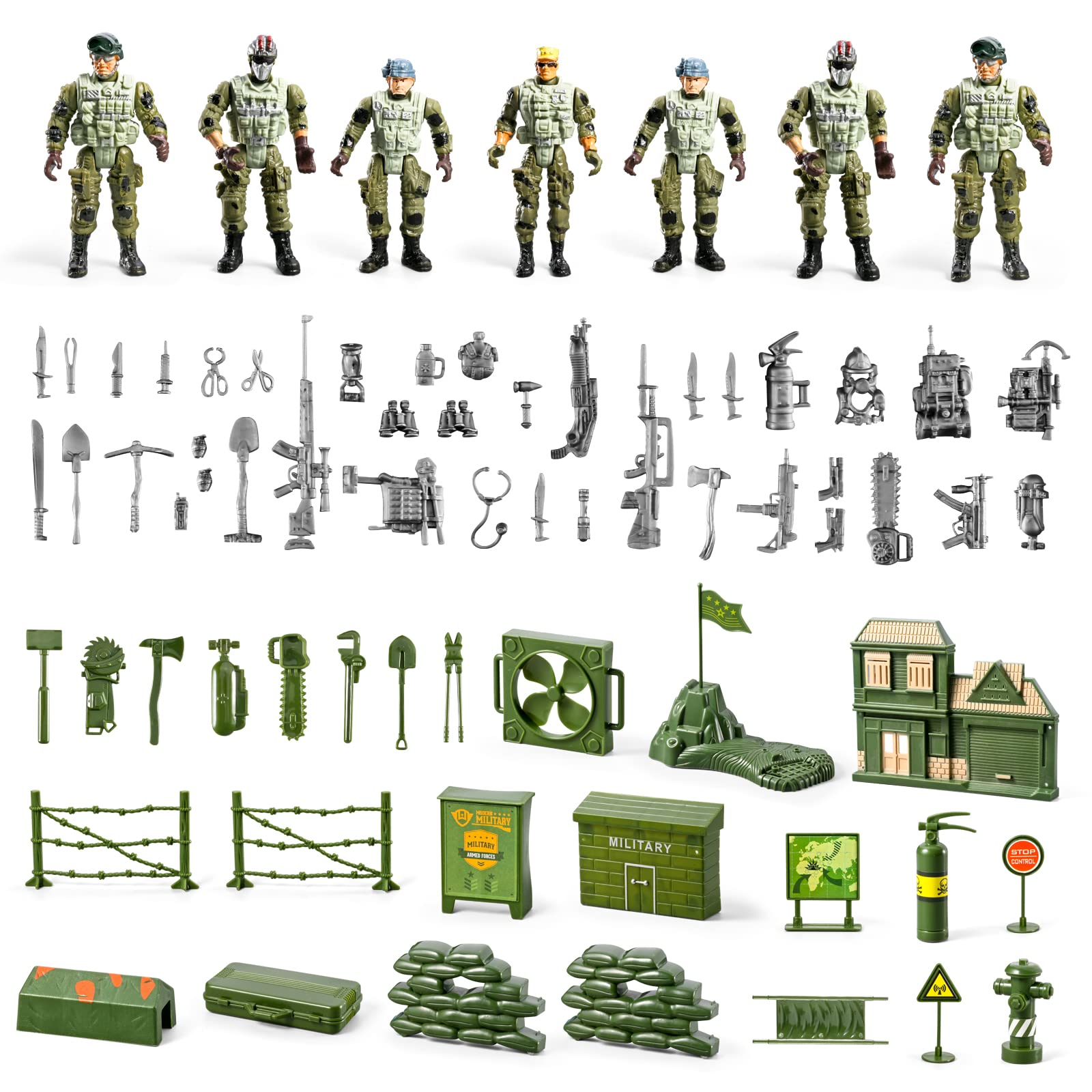 HOSPONY 78-in-1 army airplane sparks flight role-play and adventure