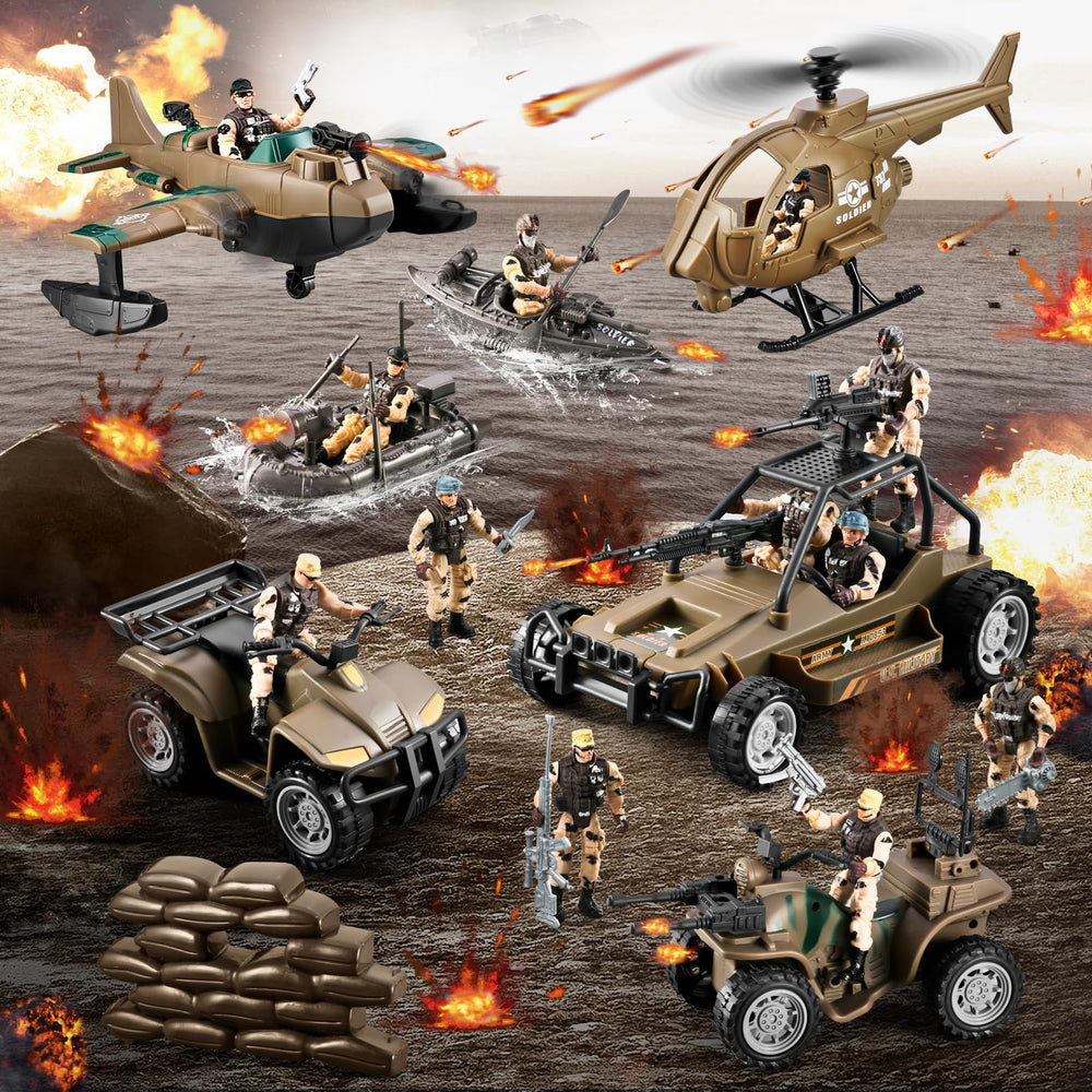 HOSPONY 78-in-1 army figures image with camo details for realistic poses