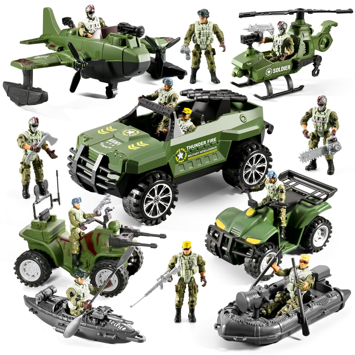 HOSPONY 78-in-1 army truck enhances imaginative play and battle setups