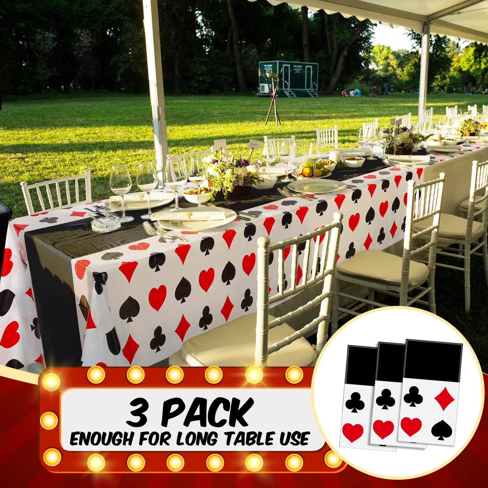 Hosuly elegant casino patterns black white red uplift decor for events.