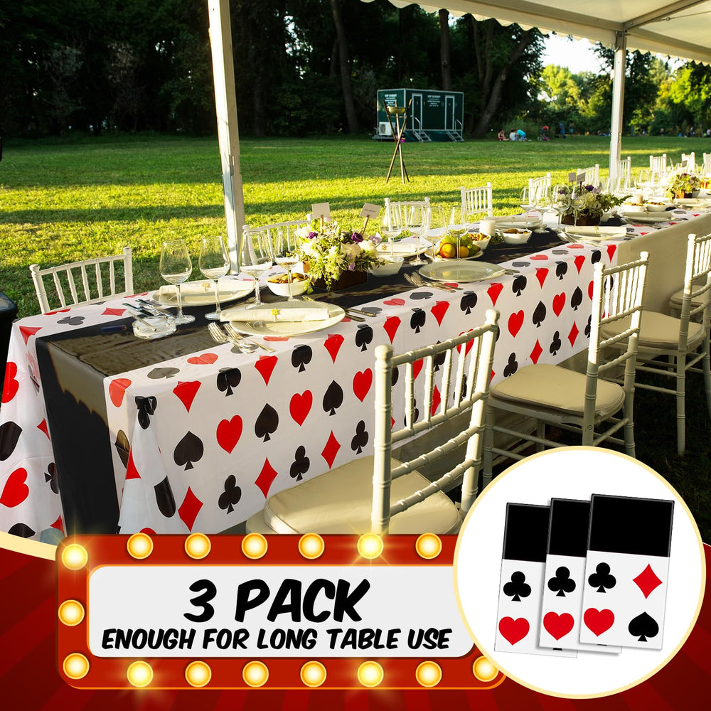 Hosuly elegant casino patterns black white red uplift decor for events.