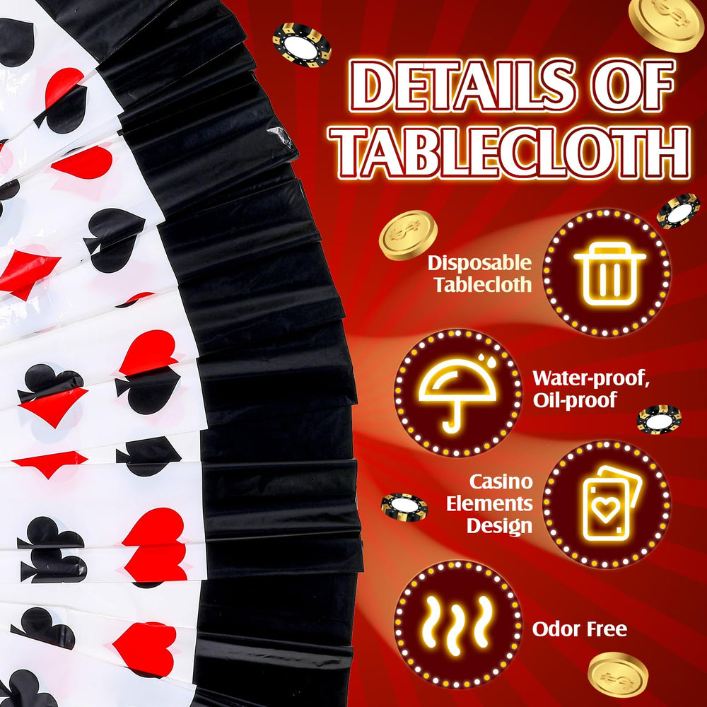 Hosuly table cover spill-resistant plastic keeps tables clean during parties.