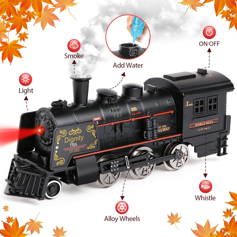Hot Bee Train Set cargo carriages side view highlights strong wheels for smooth rolling.
