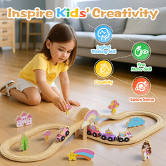 Hot Bee Unicorn Train Set fairy wagons enhance storytelling during pretend play.