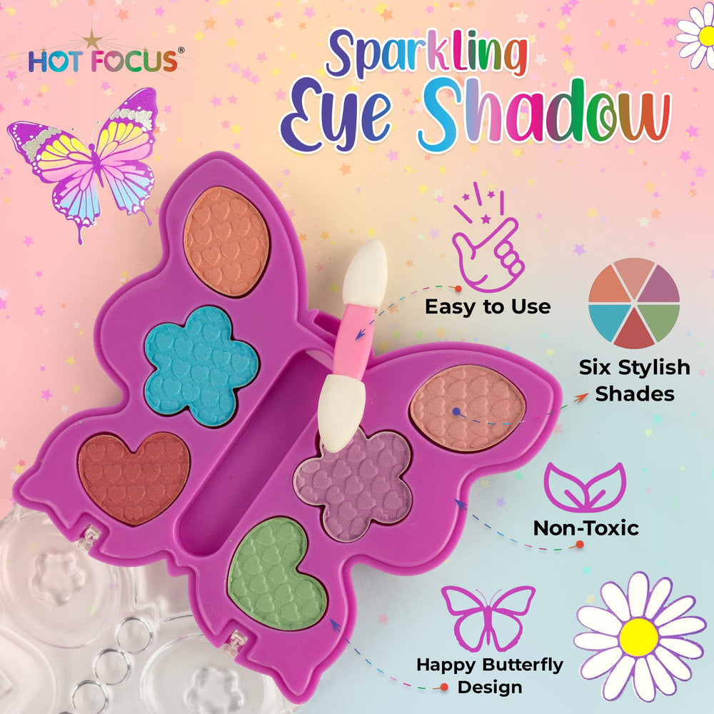 Hot Focus Toddler Makeup Kit applicator included for easy pretend makeup