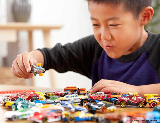Hot Wheels 1:64 scale vehicles ideal for track setups and shelf displays.
